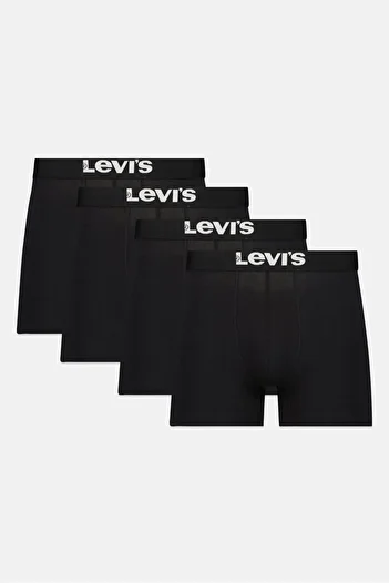 Levi's Men 4 Pieces Brand Logo Boxer Brief, Black