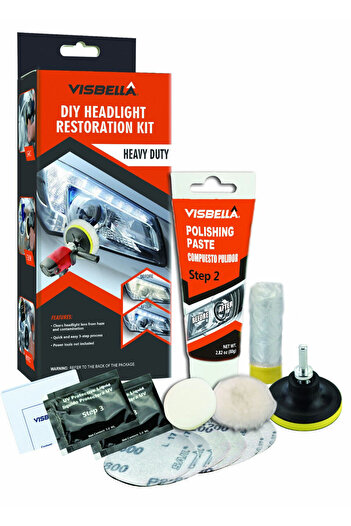 Generic Kit de lustruire pentru restaurarea farurilor auto cu toate accesoriile incluse