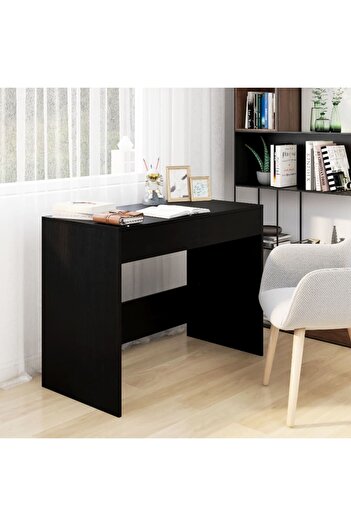 vidaxl Desk Black 101x50x76.5 cm Engineered Wood