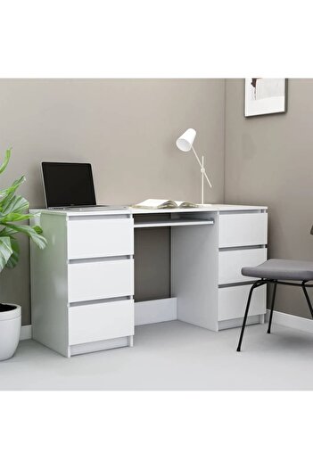 vidaxl Writing Desk White 140x50x77 cm Engineered Wood