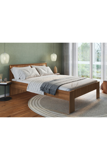Art In Móveis Single bed for bedrooms and homes, walnut color, 194.8*141.6*84.6