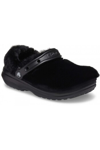 Crocs Saboți clasici din blană sigură - negri