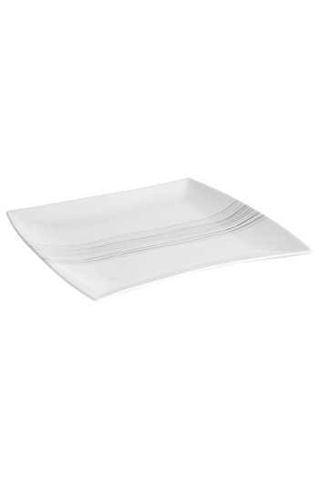 Secret de Gourmet Lines Design Square Porcelain Dinner Plate 26 cm