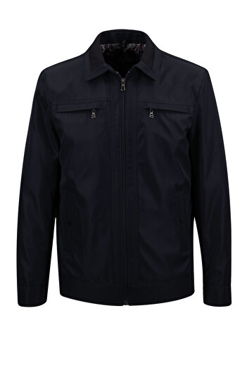 Çizgi Triko Men's Polo Neck Double Pocket Lined Seasonal Coat - A00001
