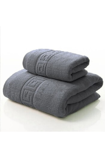 OEM Set 2 Bath Towels Premium Quality Cotton, 50X90 cm, 70x140 cm, Anthracite