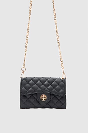 Honorius Women's Embroidery Detailed Crossbody Bag Wallet Black