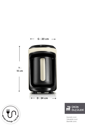 Karaca Hatır Hüp 2 in 1 Turkish Coffee Machine / Filter Coffee Machine 5 Cup Capacity Soft Cream