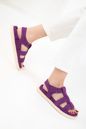 SOHO Lila Wildleder Damen Sandalen 20695
