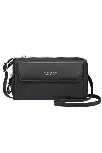 Generic Women's Shoulder Strap Wallet - Black