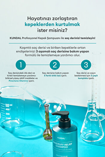 Kundal Kepek Karşıtı Giderici Bakım Şampuanı Dandruff Relief Shampoo (APPLE GREEN TEA)