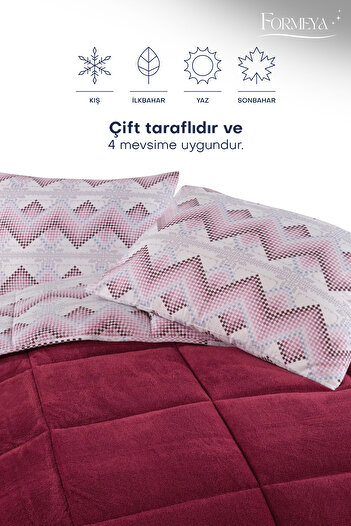 Formeya Tek Kişilik Lüx Wellsoft Yorgan Çift Taraflı Yastık Kılıflı 155x215 cm Yorgan