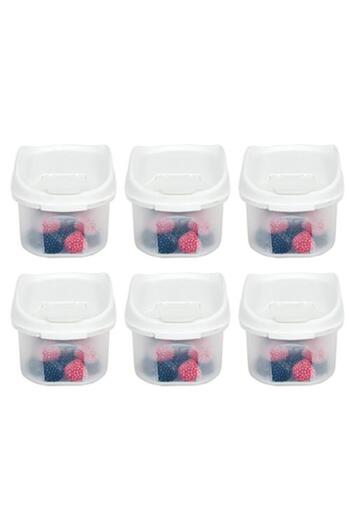 Geseus Moonstar Dry Food Pulses Storage Container 600 ml Set of 6 White-Mas-104