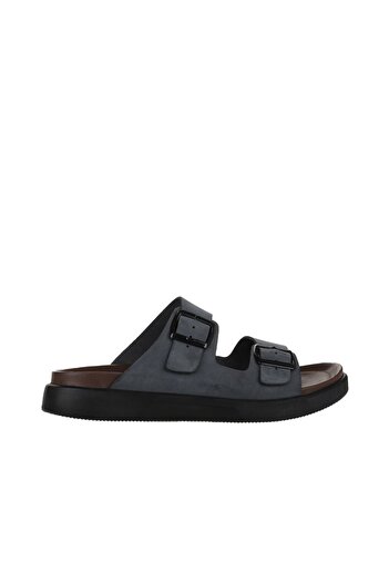 Bueno Shoes Ανδρικές φλατ παντόφλες Anthracite Nubuck - 11t23348