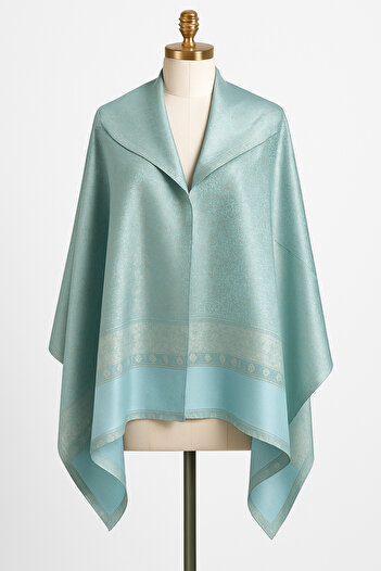 Hazard Turquoise Shawl - Bright Wildflower Pattern