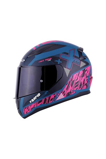 LS2 RAPID 2 XTREET MAT MAVİ-MOR KASK - SİYAH VİZÖRLÜ XL