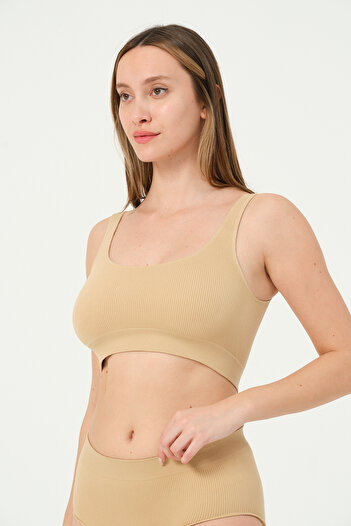 FOREVER MORE Women's Ribbed Flexible Seamless Bustier