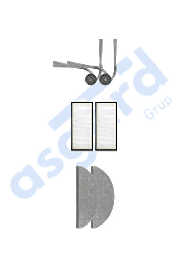 Asgard Grup Roborock S8 Pro-S8 Pro+-Q8+-Q8 Max Pro+ Compatible 2 Side Brushes 2 Filters 2 Mops