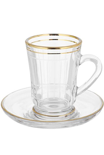 Alsaif Gallery Saif Gallery Glass Tea and Coffee Serving Set, 26 Pieces - Clear