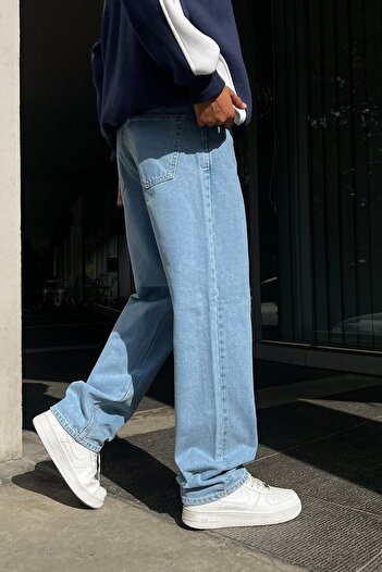 Flaw Wear Basic Buz Mavi Baggy Jean