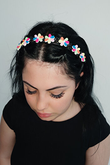 TAKIŞTIR Mixed Color Flower Figured Hair Twist Crown