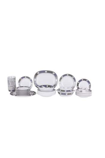 ROYALFORD 70 Piece Melamineware Dinner Set-includes Deep,flat And Oval Plate Serving Bowls And Spoon