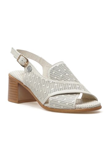 Mammamia Women's Genuine Leather Heeled Daily Sandals 25Y D25Ys-2755 Z Bone