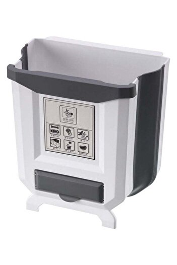 Generic Creative Kitchen Folding Wall-mounted Trash Can White 7x25x9cm