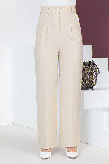 Tesettür Dünyası Palazzo Trousers TSD230705 Beige