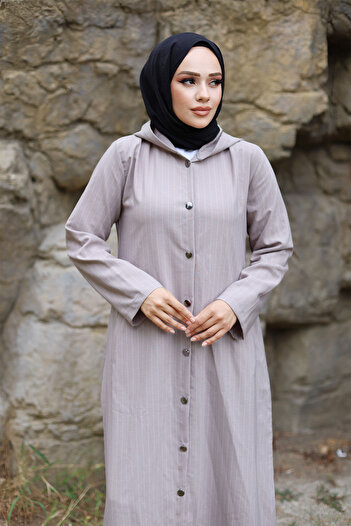 Tesettür Dünyası Ahsen Tsd 240103   Model Light Gray Buttoned Cap