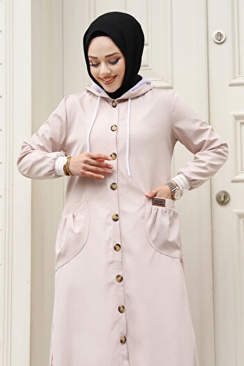 Tesettür Dünyası Ribbed Trench Coat TSD240307