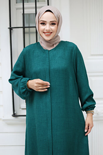 Tesettür Dünyası Emerald Green Zippered Hijab Cap - TSD 240817