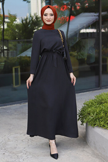 Tesettür Dünyası Φόρεμα Ayrobin Long Hijab Tsd220540 Μαύρο