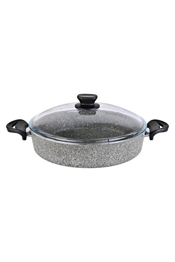 LAVONNI 24 cm Flat Granite Pot Gray