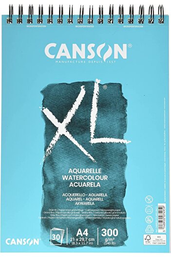 Canson XL Aquarel A4 300Gr 30Yp Watercolor Notebook / 400039170