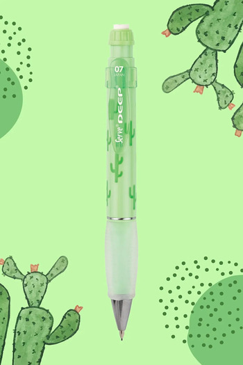 Serve Deep Cactus Patterned Mechanical Versatile Pen 0.7mm Pastel Mint Green