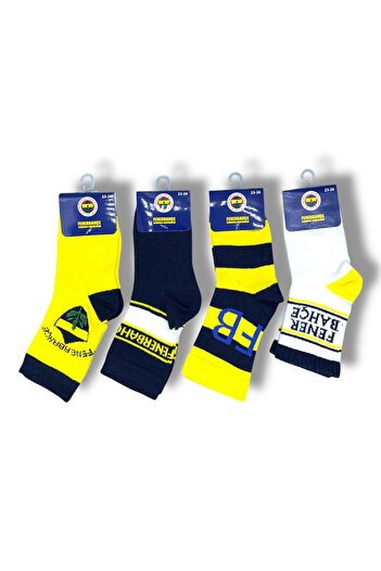 Fenerbahçe Lisanslı Çocuk 4 Çift Soket Çorap 1907