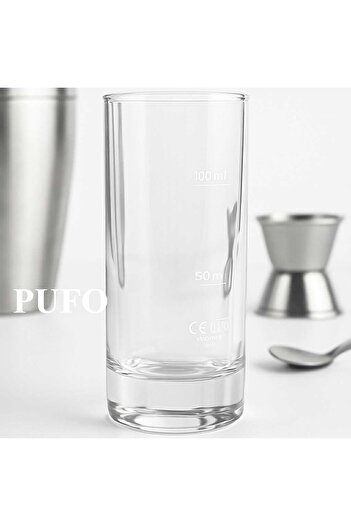 PUFO Graduated glass cup for measuring drinks, 100 ml, transparent, 15 cm