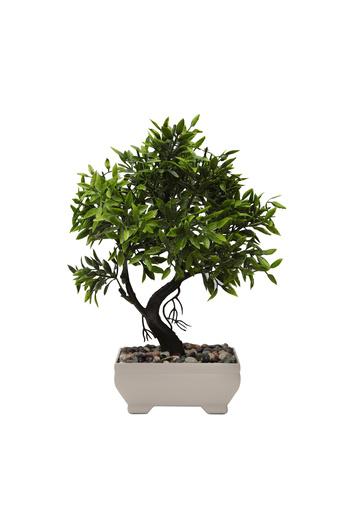 HOMİNG Homing Artificial Green Leaf Decorative Potted Mini Tree