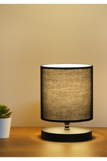 HOMİNG Black Mini Lampshade - Fabric with Design and Head