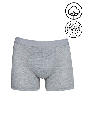 TRENDHİLL Men's Cotton Lycra Stretch Fabric Boxer Gray 7811-g