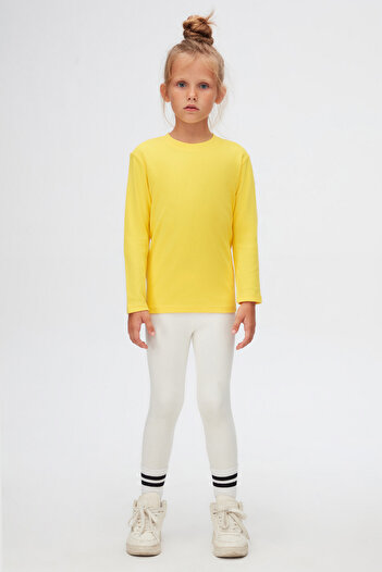 LOVETTI Κίτρινο Basic Unisex Παιδικό μακρυμάνικο μπλουζάκι με λαιμόκοψη