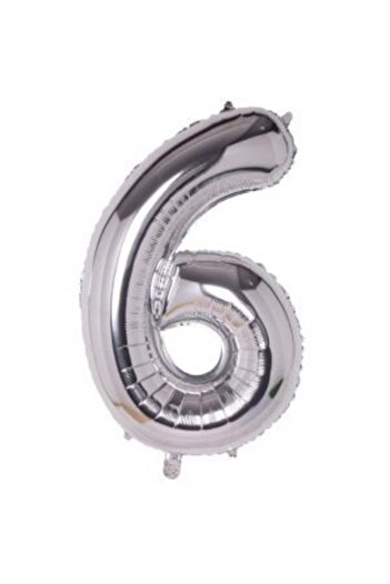 Deniz Party Store 40" Inch 100 cm (6) Number Foil Balloon Silver Gray