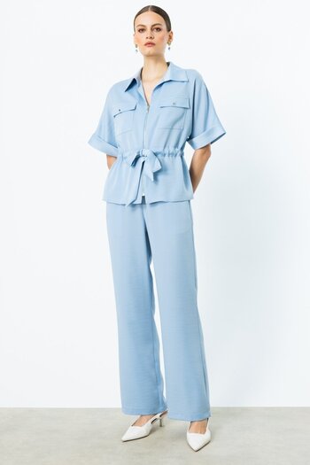Ekol Wide Leg Trousers with Elastic Waist