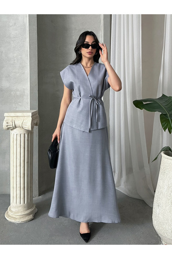 MD trend Women's Drawstring Vest Pants Double Suit