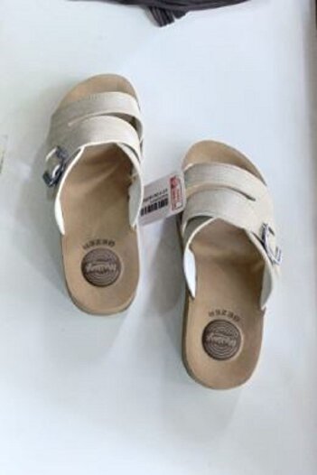 GEZER Beige Slippers 1 Piece with Buckle Ortapetic Quality Useful Stylish Beautiful Durable