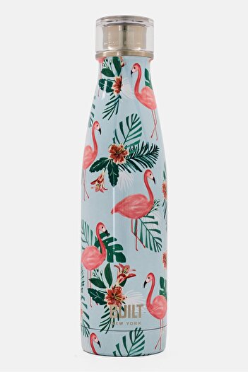 Built Flamingo Double Walled Stainless Steel Water Bottle 480ml, Multicolor