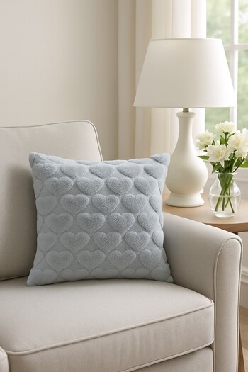 Arma House 1 Piece Gray Heart Fluffy Throw Pillow Cover 42X42 cm