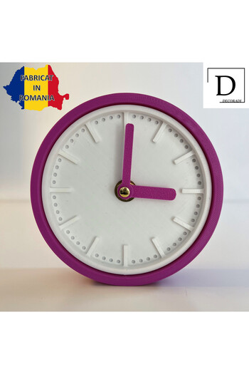 OEM Decorative clock "Spectrum", 11 cm, purple, 3D printed from PLA (Bioplastic)