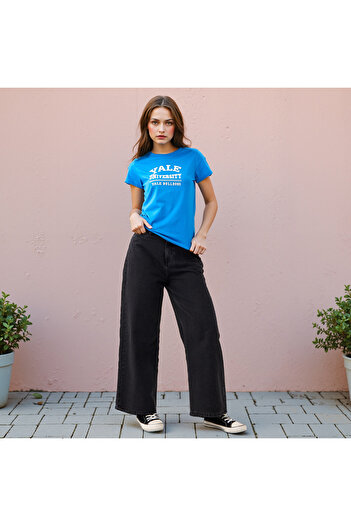 SP Characters Varsity Print T-shirt with Crew Neck