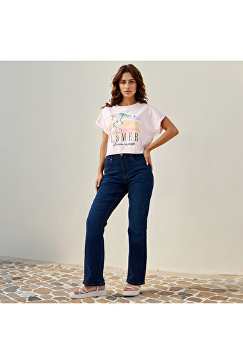 SP Characters Peanuts Print Crew Neck T-shirt with Short Sleeves